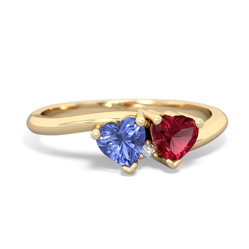 Tanzanite Sweethearts 14K Yellow Gold ring R5260