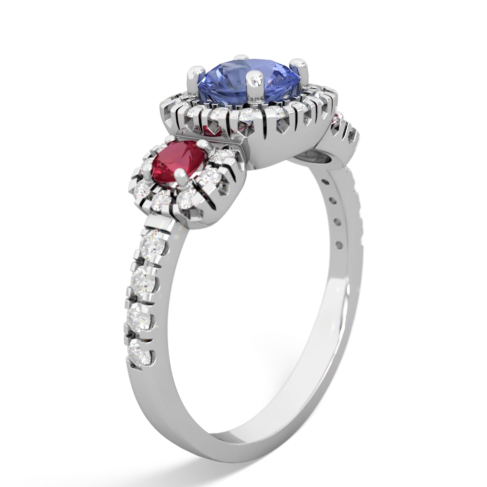 Tanzanite Regal Halo 14K White Gold ring R5350