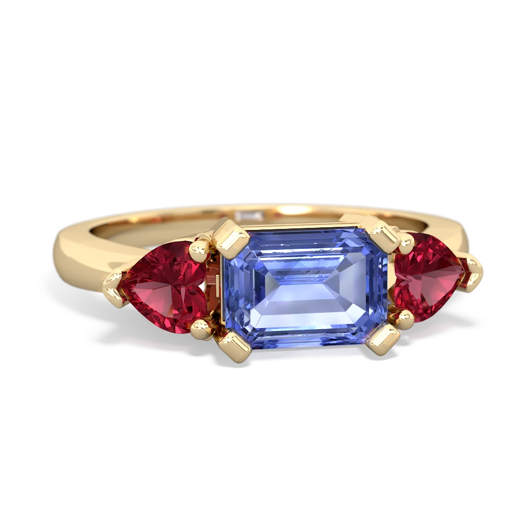 Tanzanite Three Stone 14K Yellow Gold ring R5235