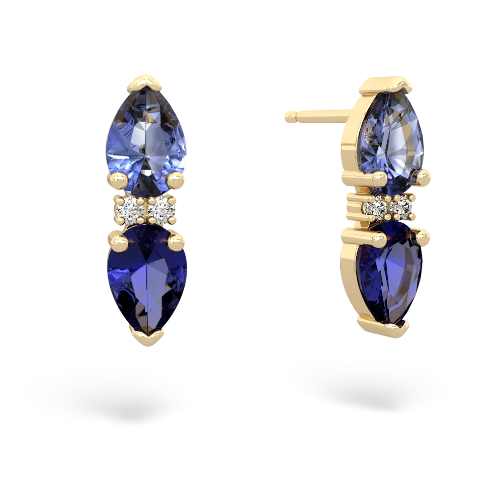 Tanzanite Bowtie Drop 14K Yellow Gold earrings E0865