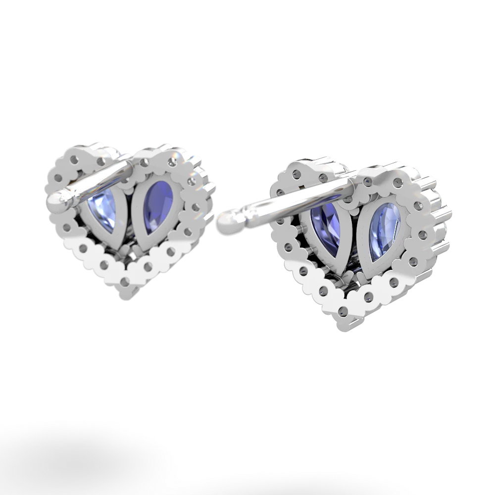 Tanzanite Halo 14K White Gold earrings E7008