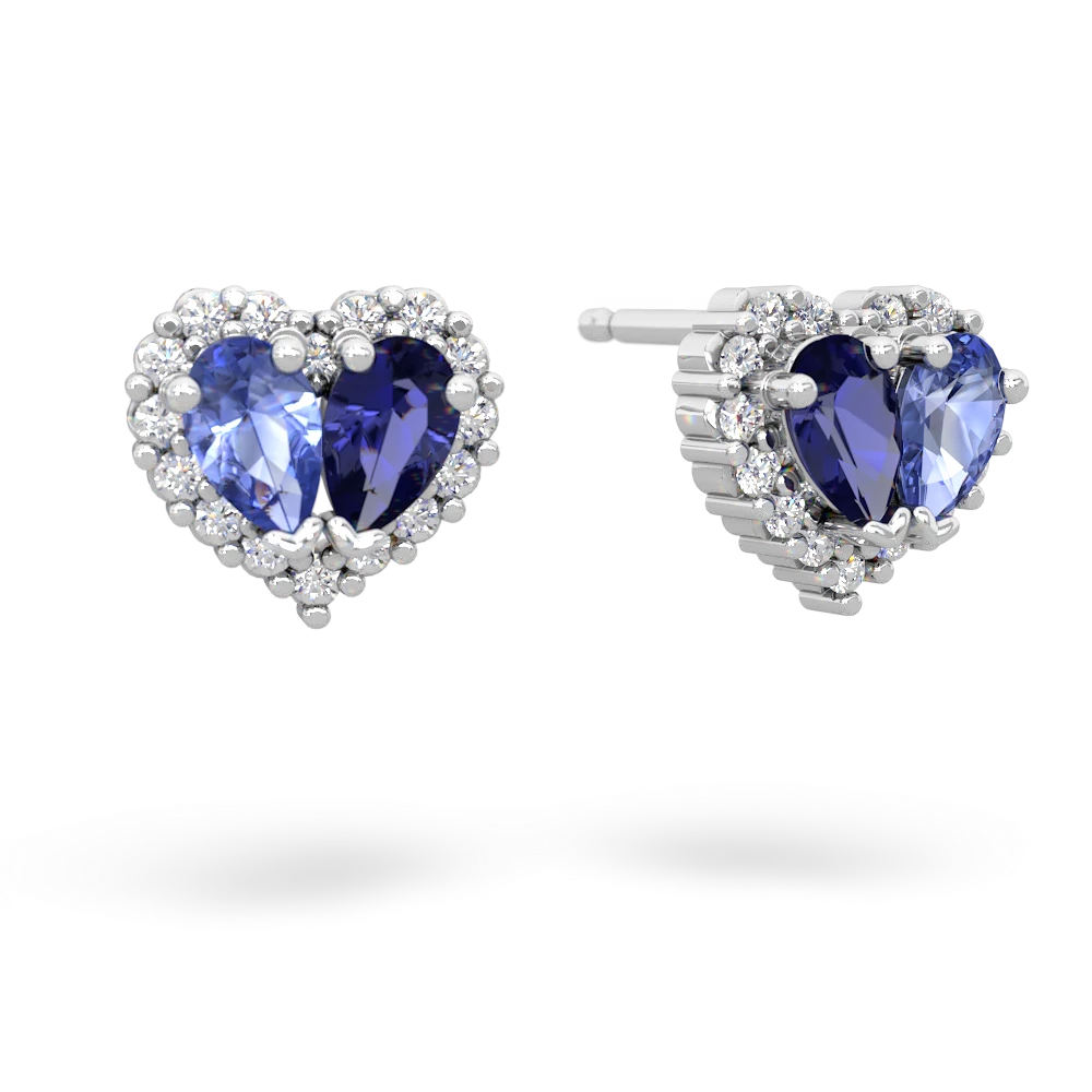 Tanzanite Halo 14K White Gold earrings E7008