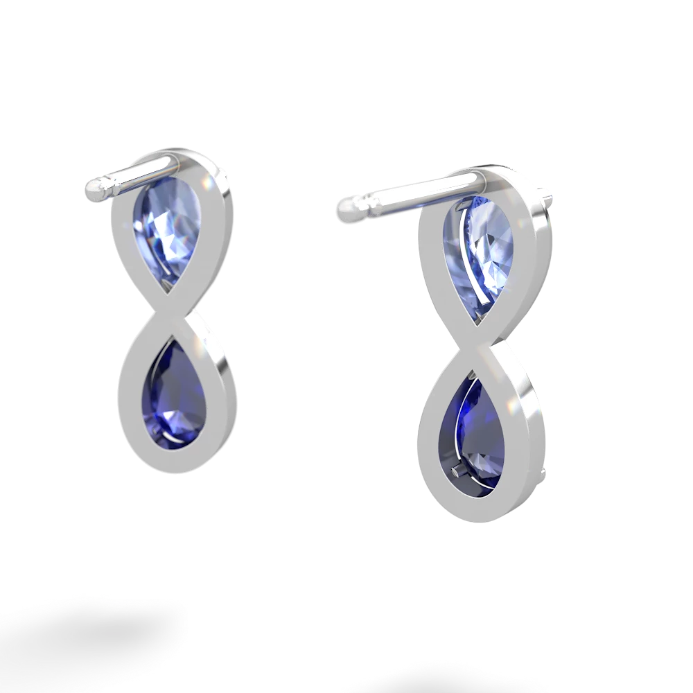 Infinity Blue Sapphire Earrings