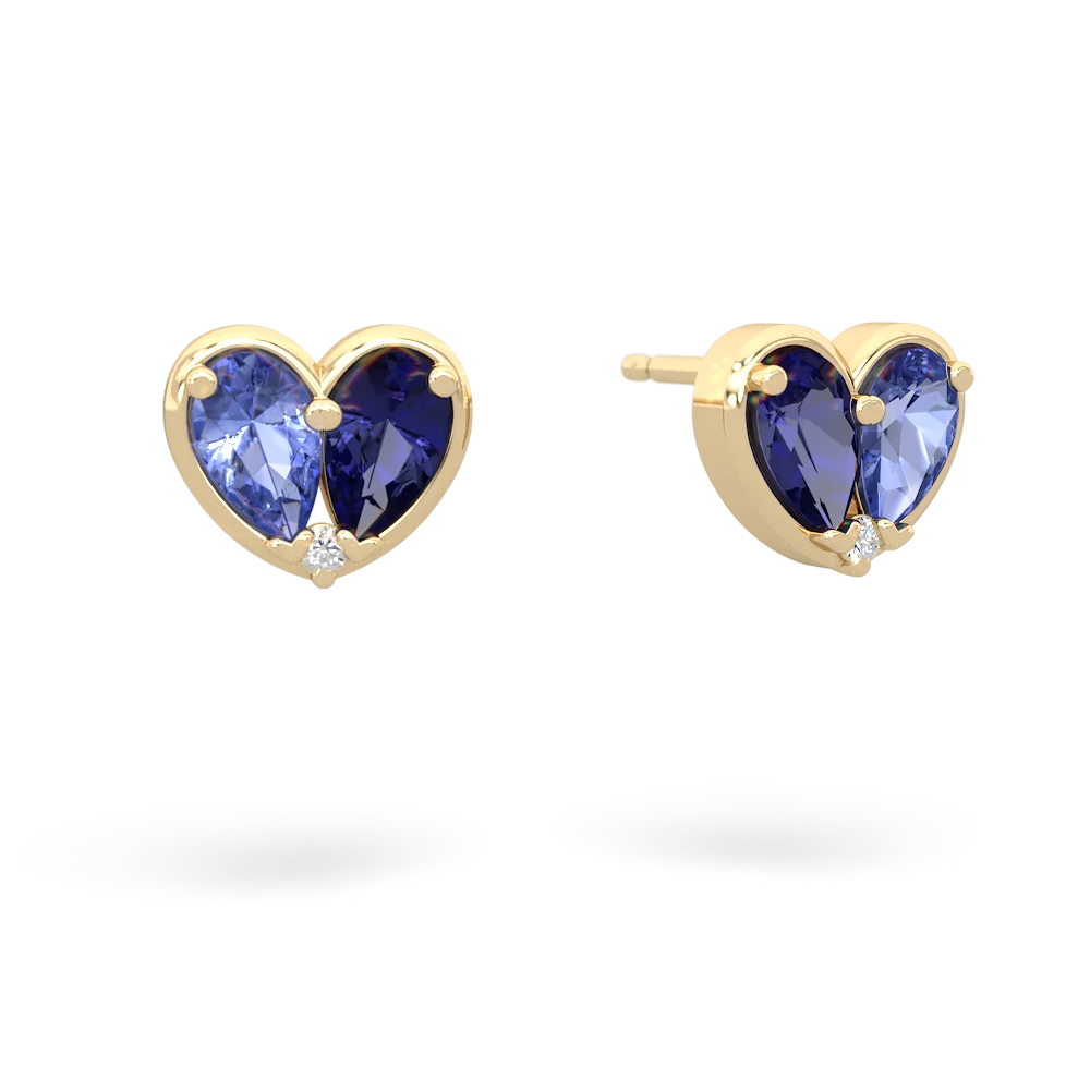 Tanzanite 'Our Heart' 14K Yellow Gold earrings E5072