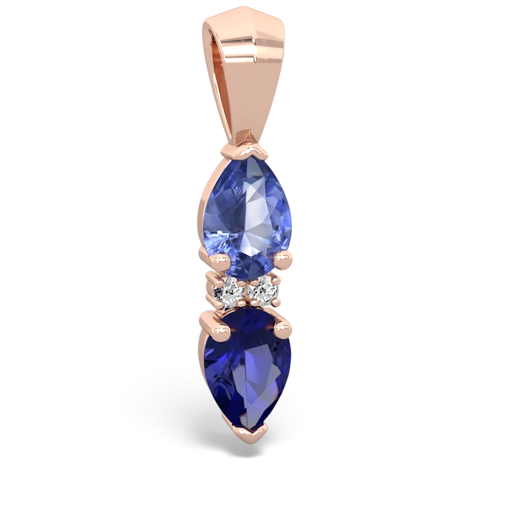 Tanzanite Bowtie Drop 14K Rose Gold pendant P0865