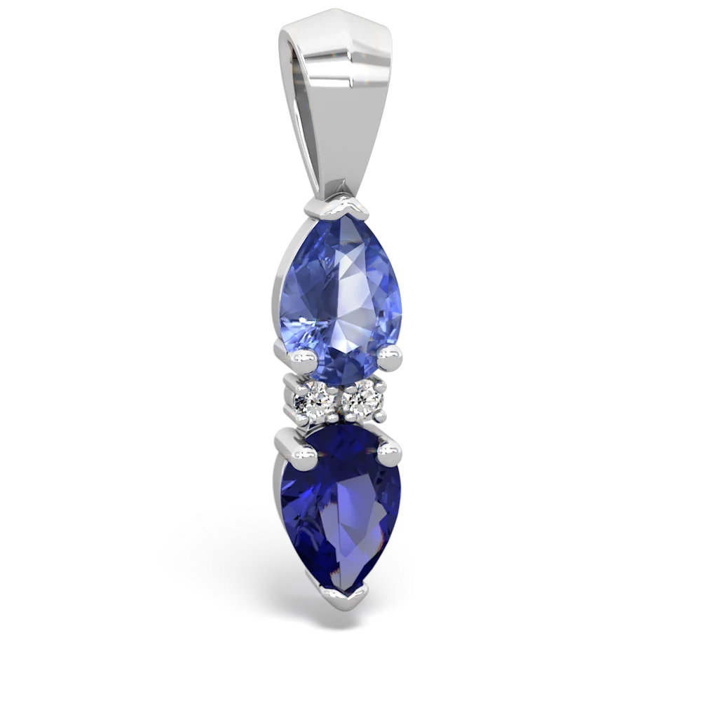 Tanzanite Bowtie Drop 14K White Gold pendant P0865