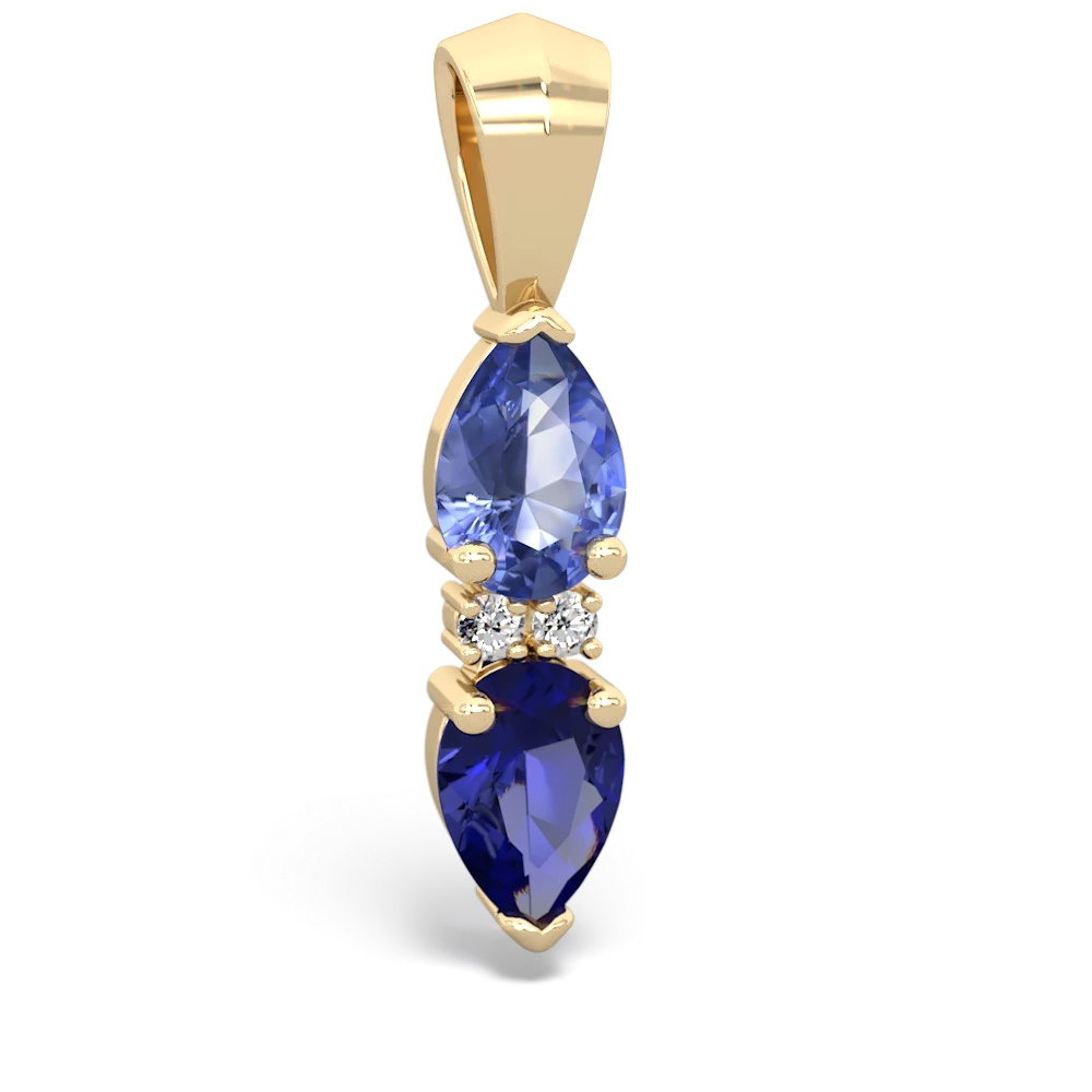 Tanzanite Bowtie Drop 14K Yellow Gold pendant P0865