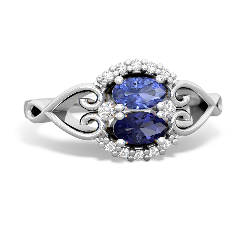 Tanzanite Love Nest 14K White Gold ring R5860