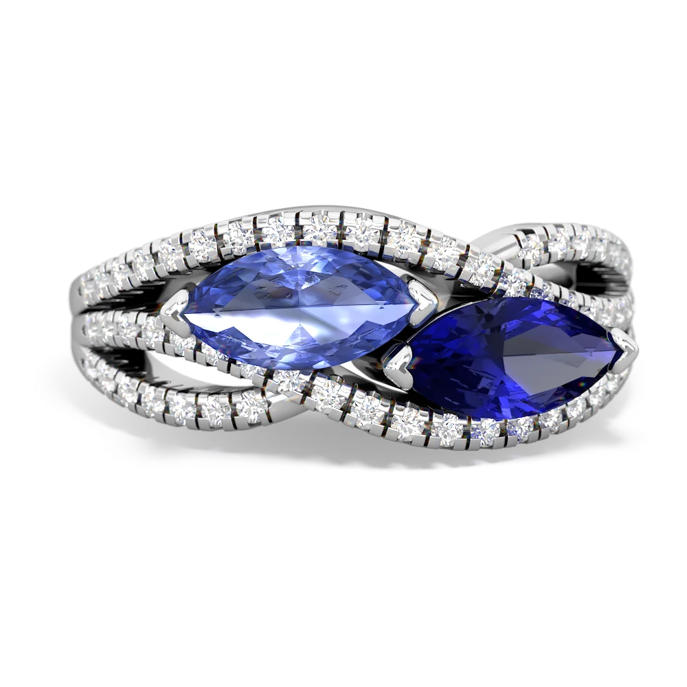 Tanzanite Diamond Rivers 14K White Gold ring R3070