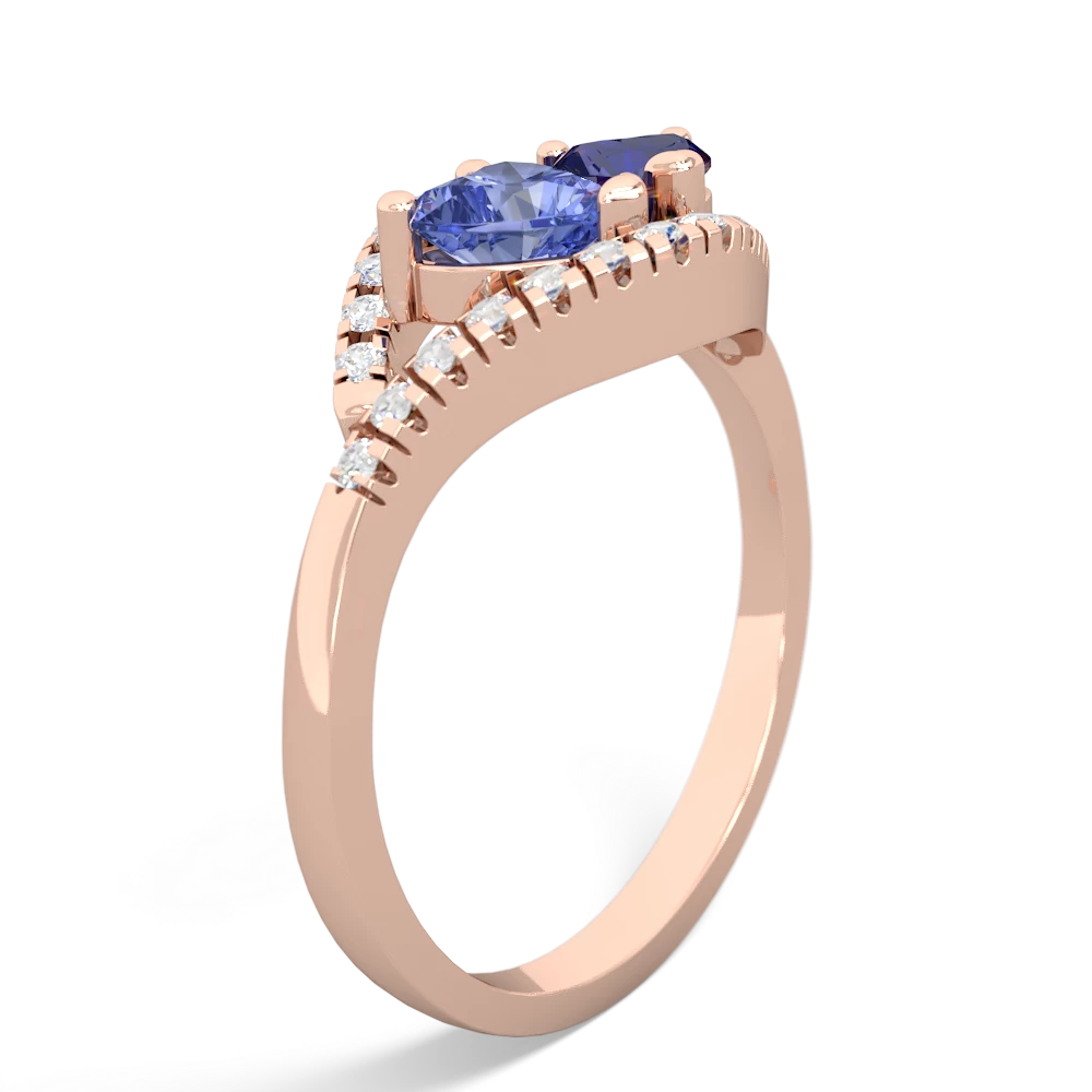 Tanzanite Mother And Child 14K Rose Gold ring R3010