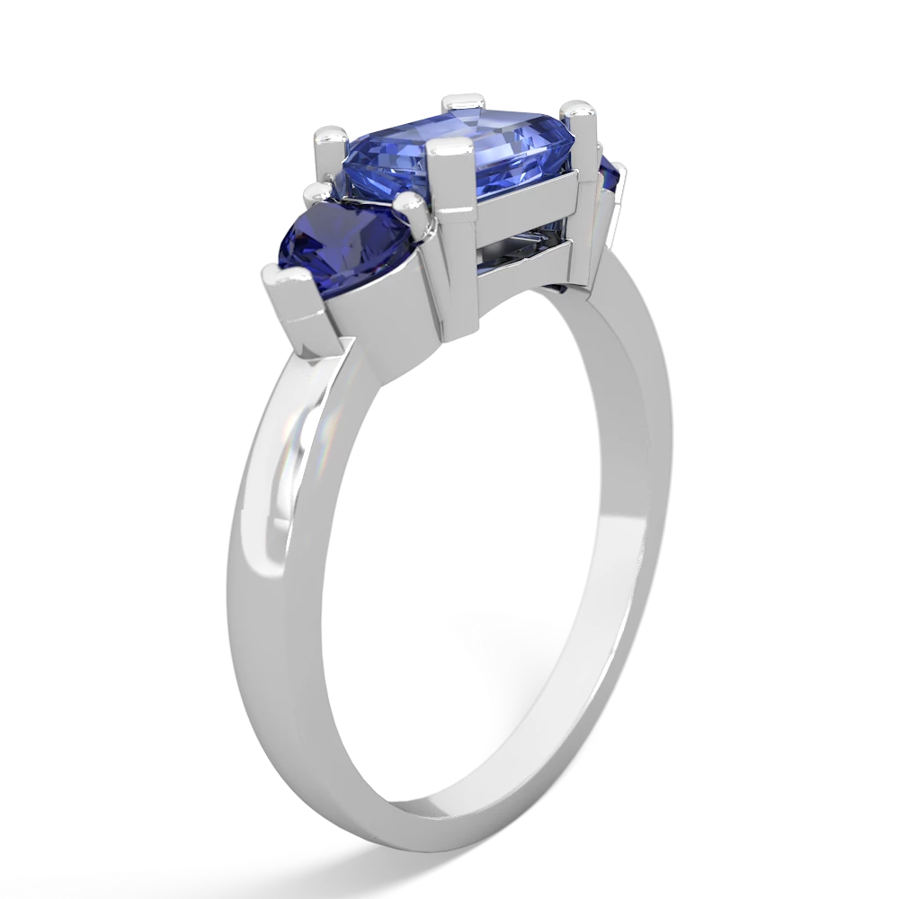 Tanzanite Three Stone 14K White Gold ring R5235