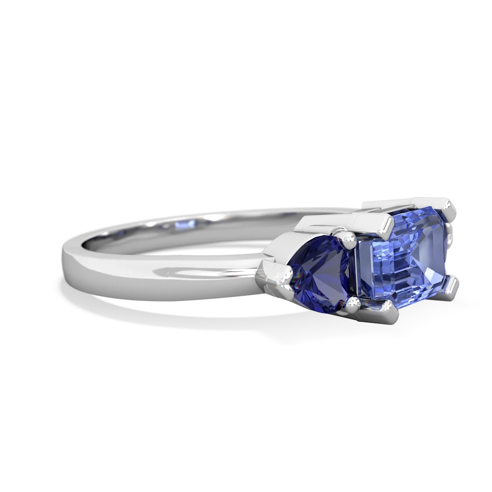 Tanzanite Three Stone 14K White Gold ring R5235