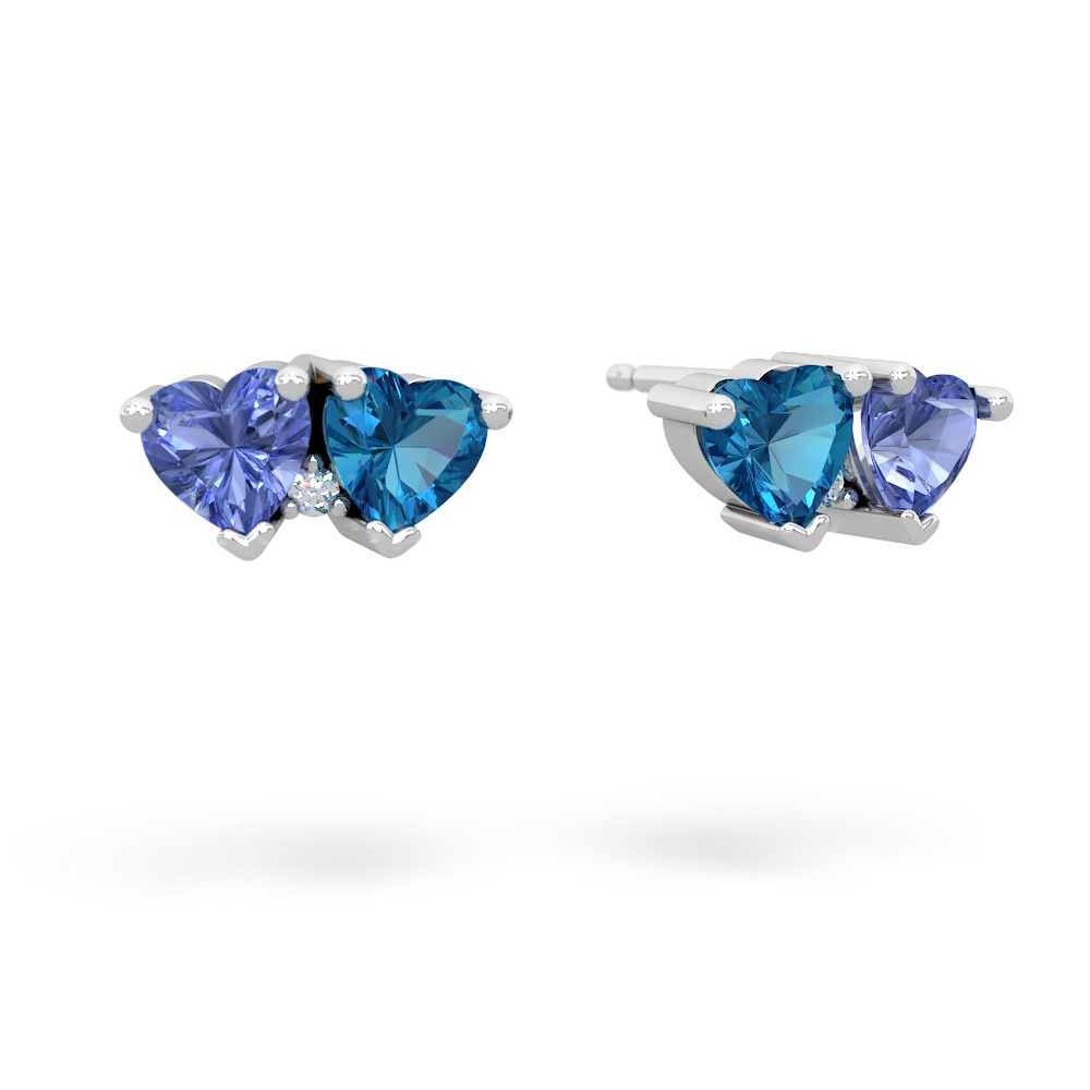 Tanzanite Sweethearts 14K White Gold earrings E5260