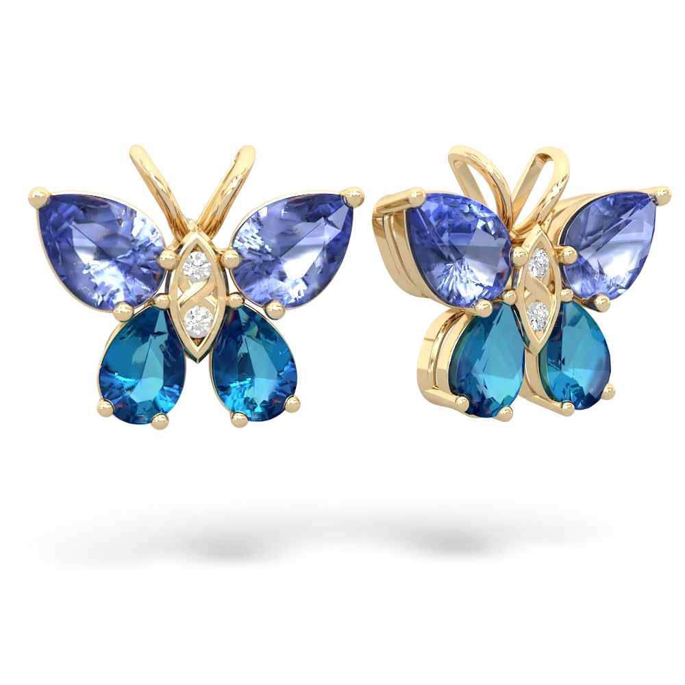 Tanzanite Butterfly 14K Yellow Gold earrings E2215