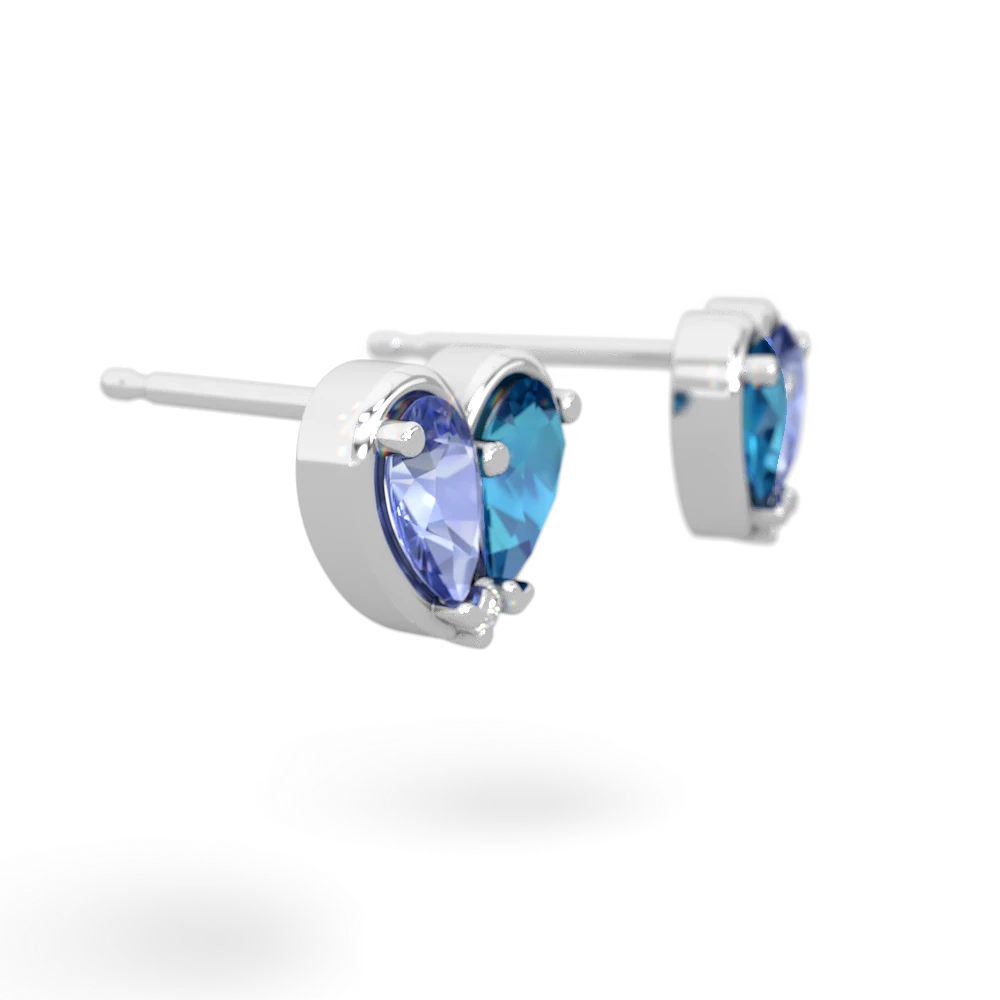 Tanzanite 'Our Heart' 14K White Gold earrings E5072