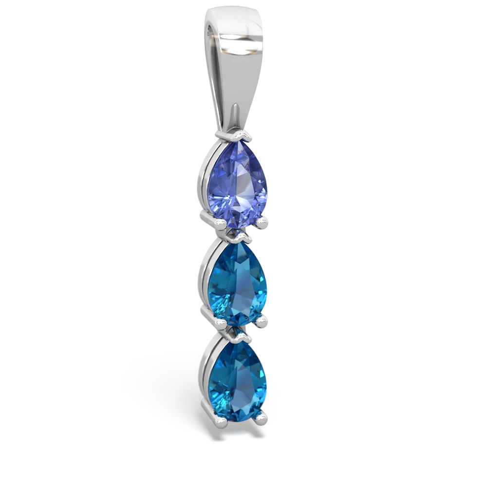 Tanzanite Dew Drops 14K White Gold pendant P2251