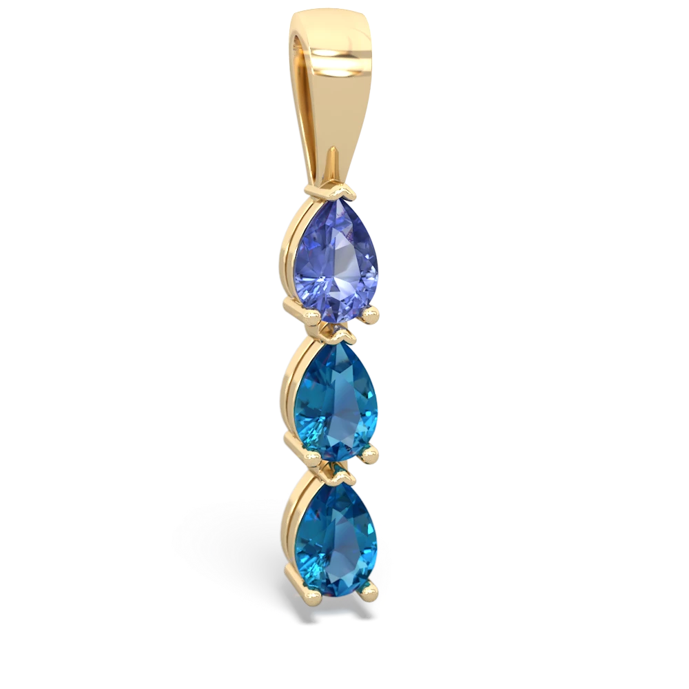 Tanzanite Dew Drops 14K Yellow Gold pendant P2251