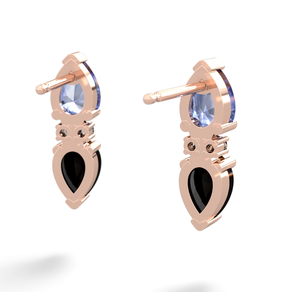 Tanzanite Bowtie Drop 14K Rose Gold earrings E0865