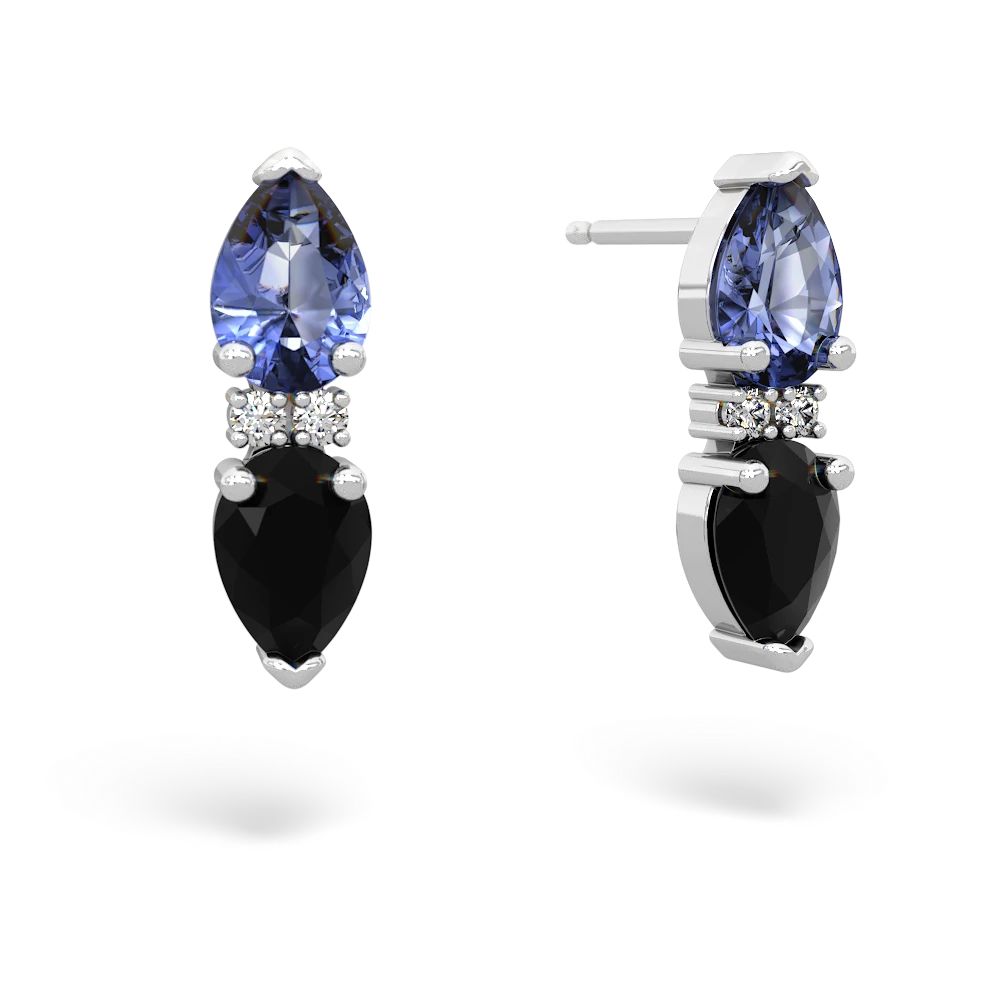 Tanzanite Bowtie Drop 14K White Gold earrings E0865