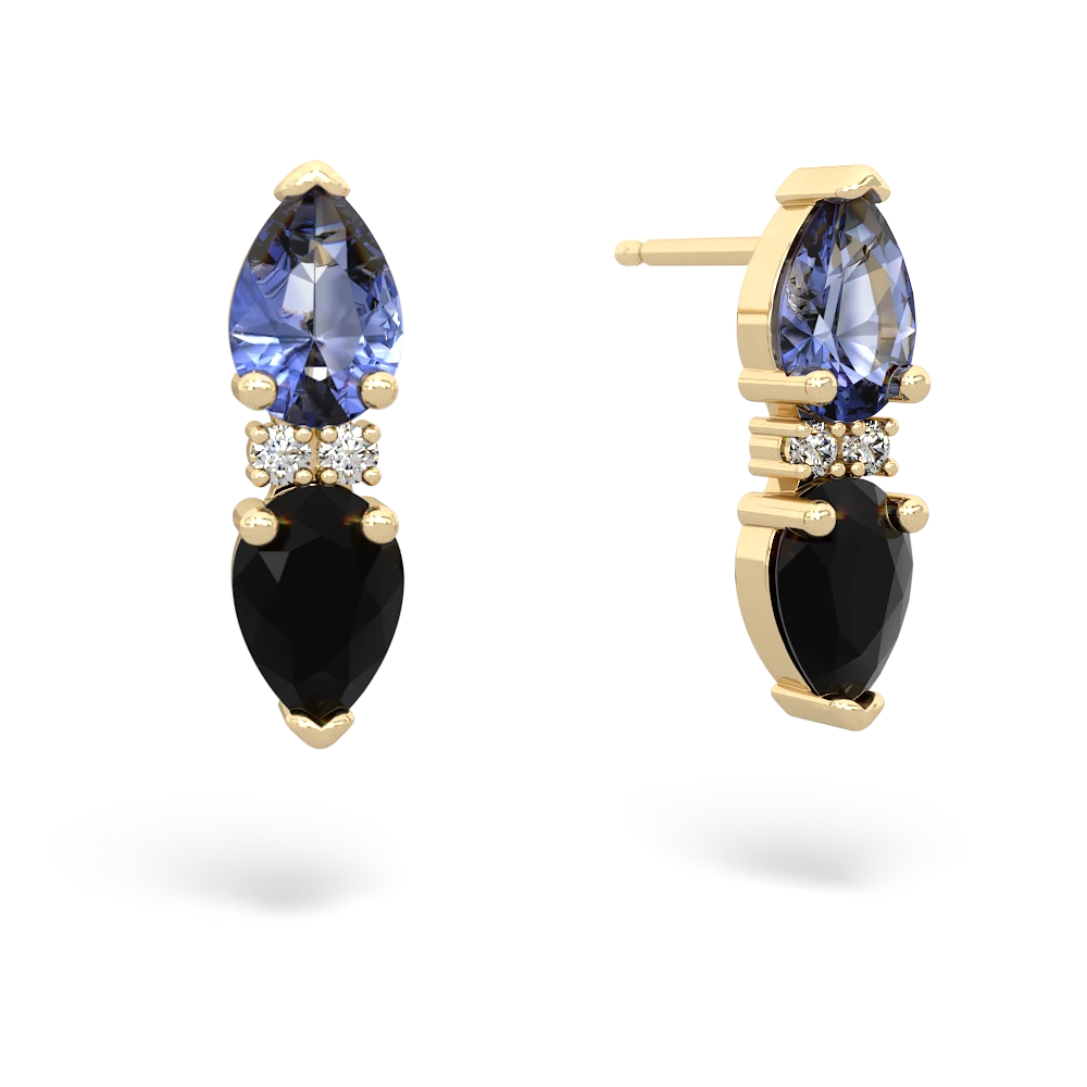 Tanzanite Bowtie Drop 14K Yellow Gold earrings E0865