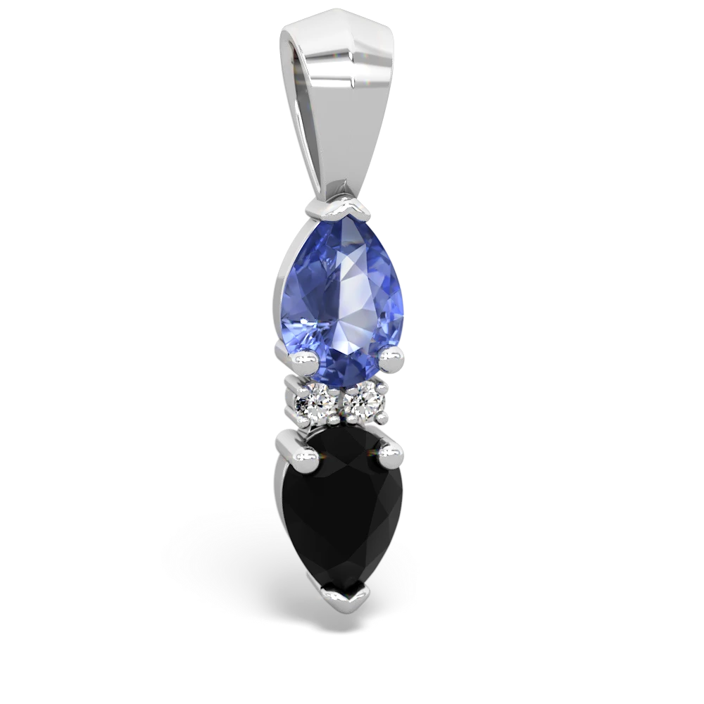 Tanzanite Bowtie Drop 14K White Gold pendant P0865