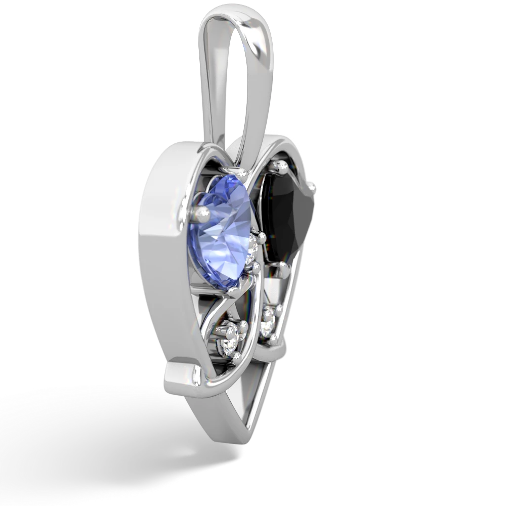 Tanzanite Celtic Trinity Heart 14K White Gold pendant P5331