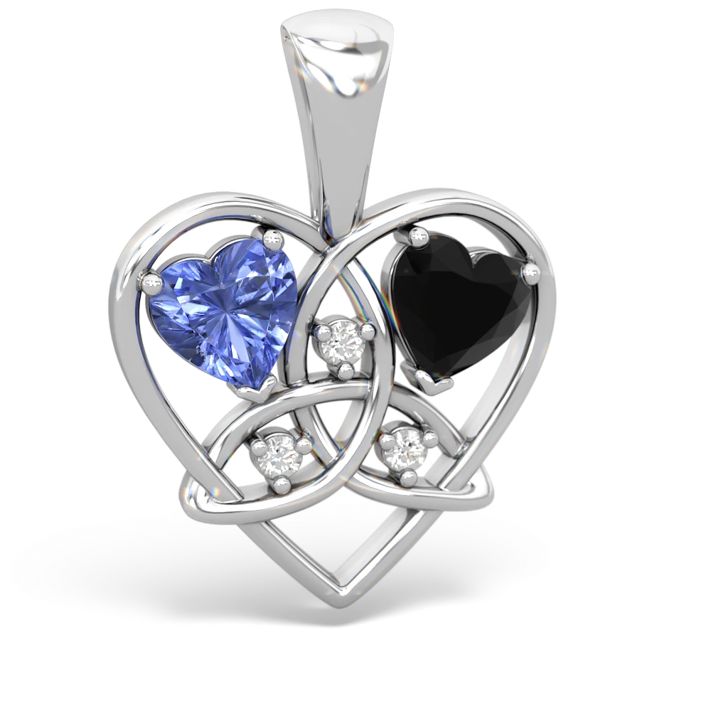 Tanzanite Celtic Trinity Heart 14K White Gold pendant P5331