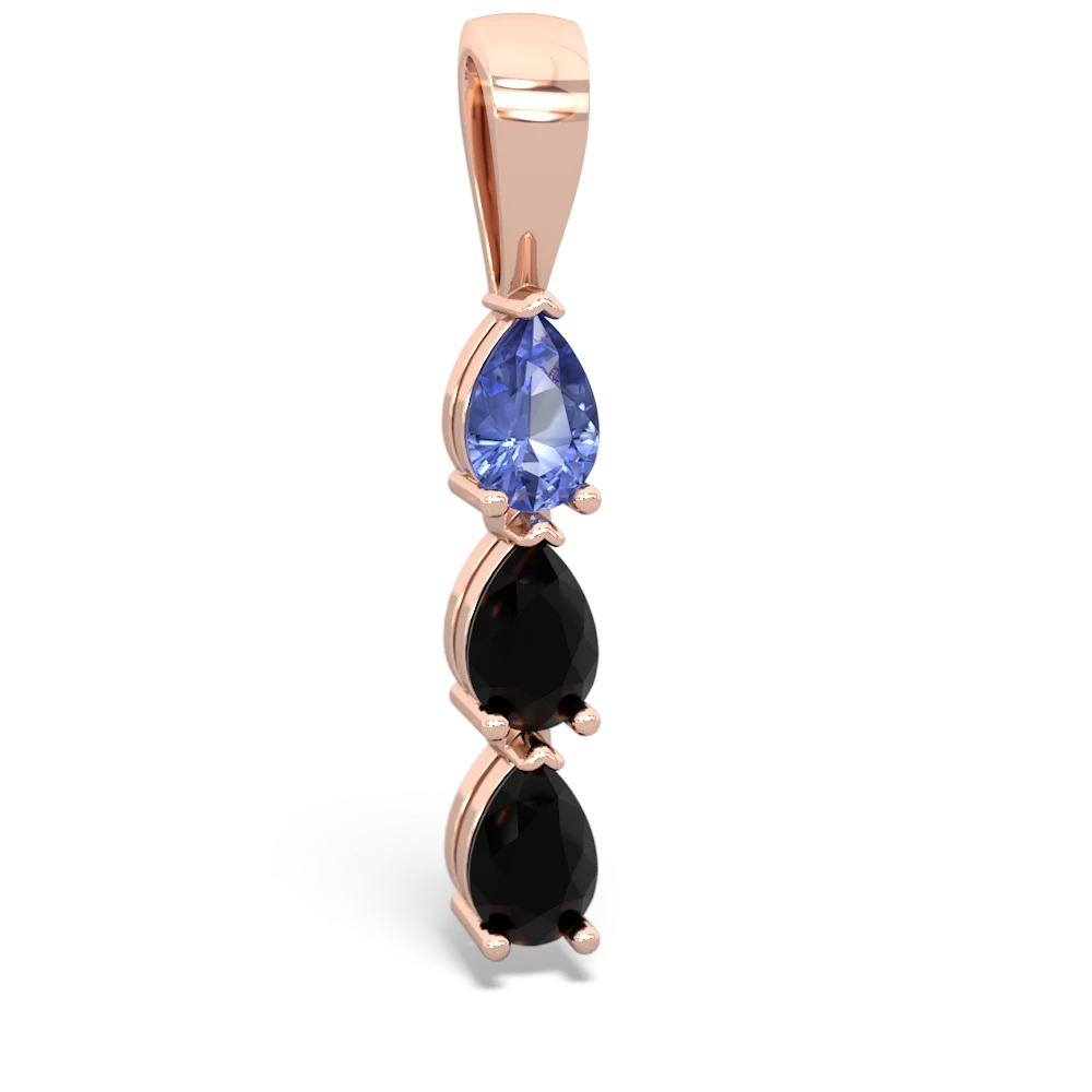 Tanzanite Dew Drops 14K Rose Gold pendant P2251