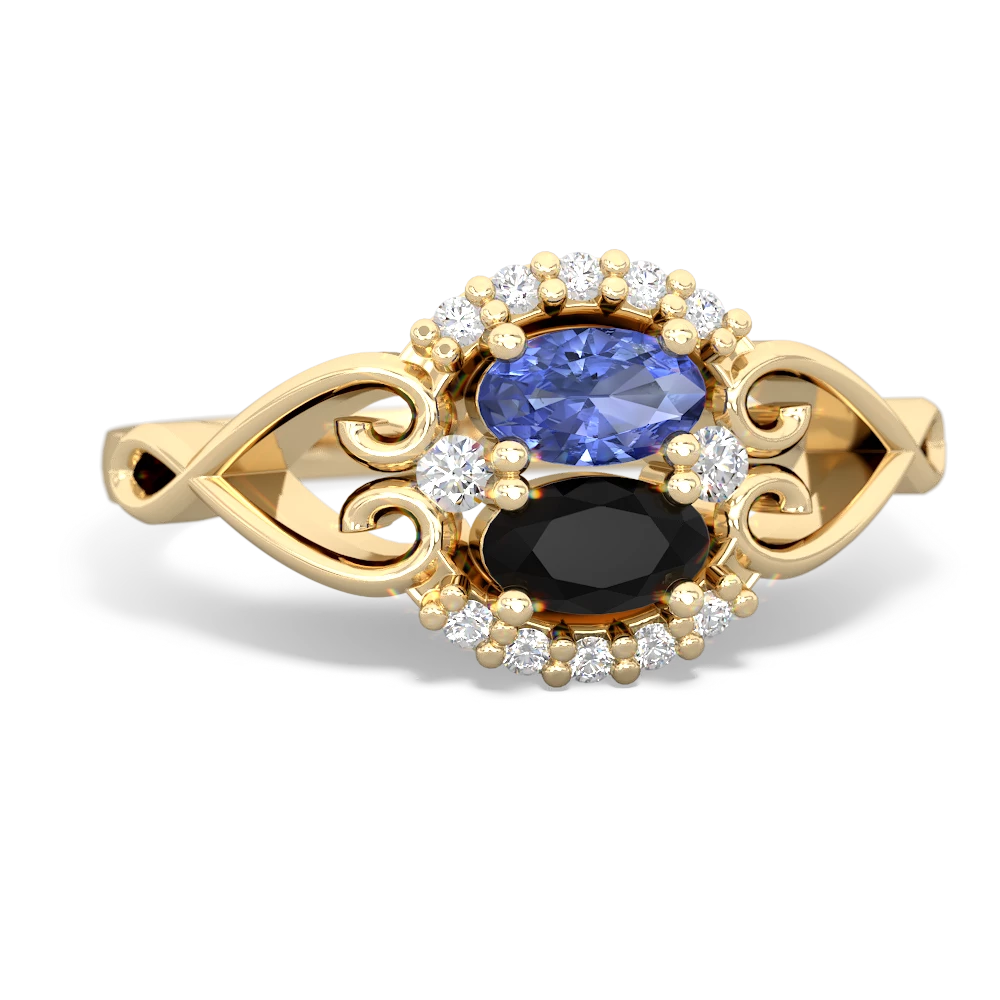 Tanzanite Love Nest 14K Yellow Gold ring R5860