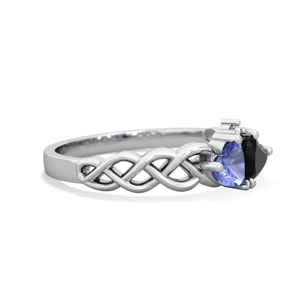 Tanzanite Heart To Heart Braid 14K White Gold ring R5870