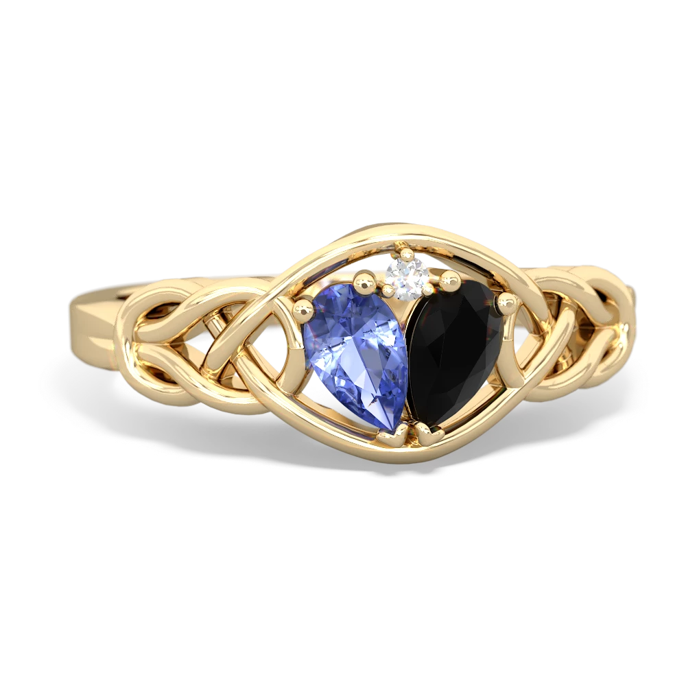 Tanzanite Celtic Love Knot 14K Yellow Gold ring R5420