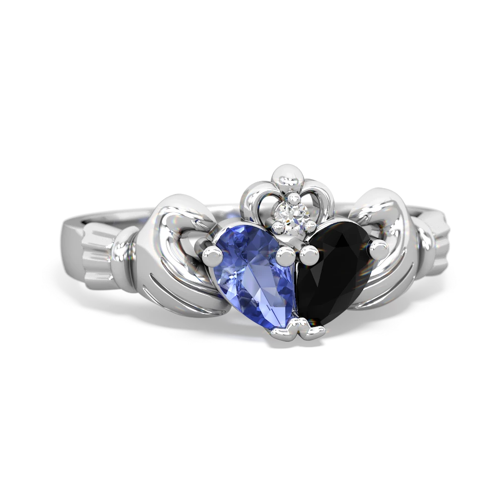 Tanzanite 'Our Heart' Claddagh 14K White Gold ring R2388