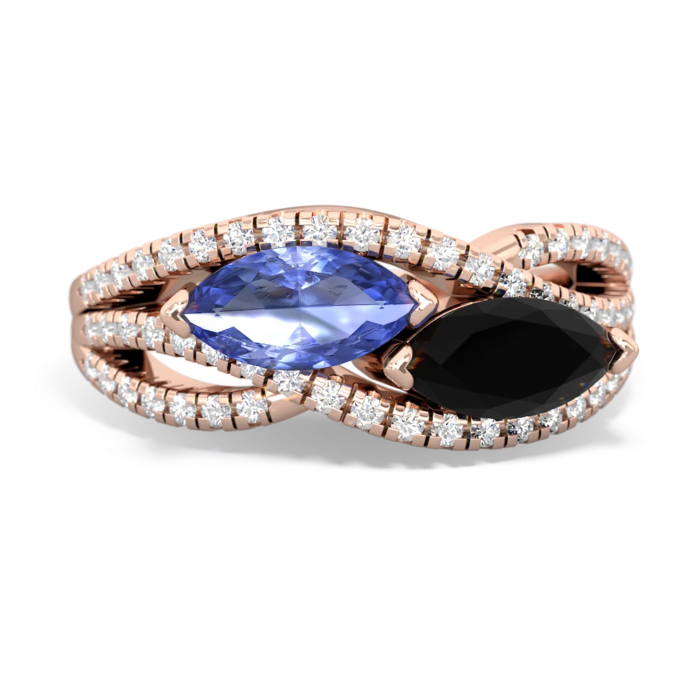 Tanzanite Diamond Rivers 14K Rose Gold ring R3070