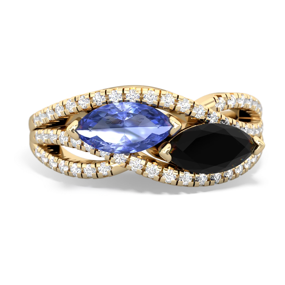 Tanzanite Diamond Rivers 14K Yellow Gold ring R3070