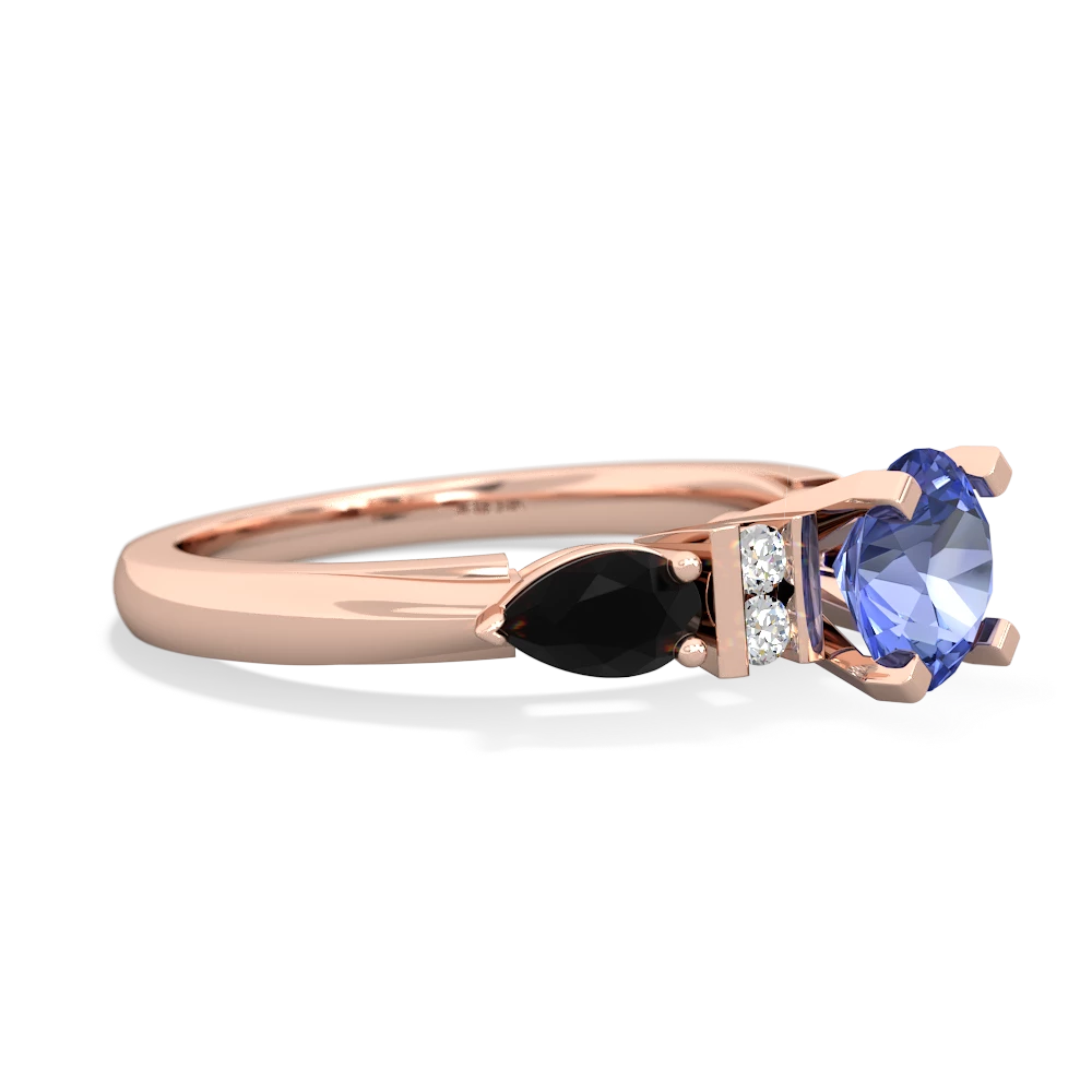 Tanzanite 6Mm Round Eternal Embrace Engagement 14K Rose Gold ring R2005