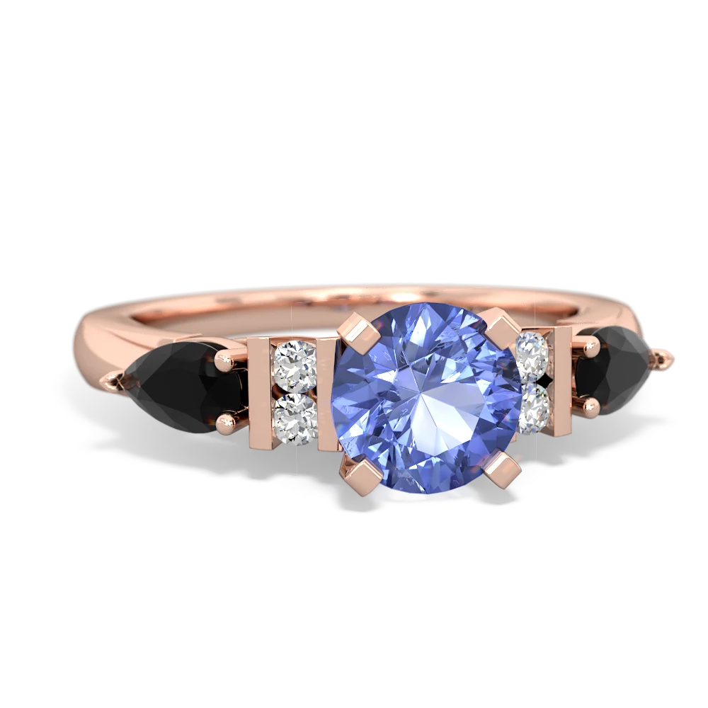 Tanzanite 6Mm Round Eternal Embrace Engagement 14K Rose Gold ring R2005