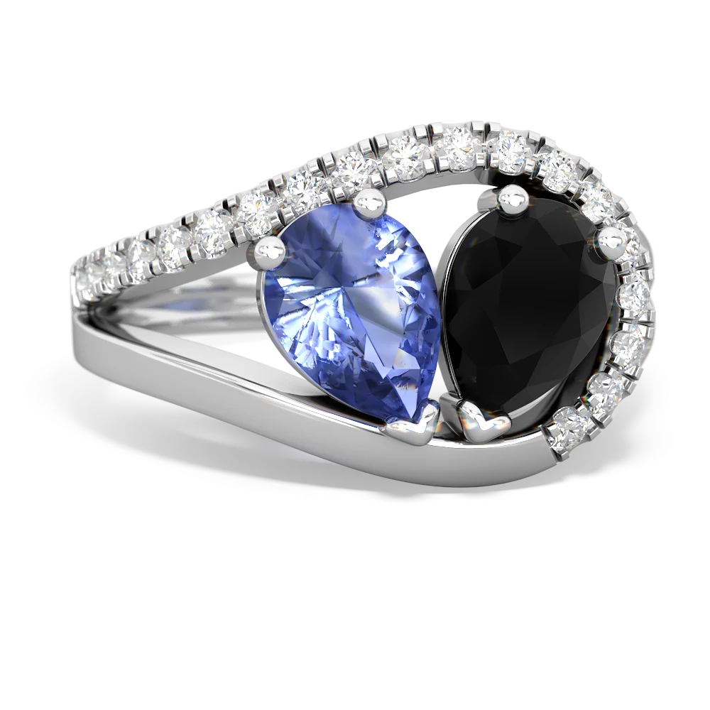 Tanzanite Nestled Heart Keepsake 14K White Gold ring R5650