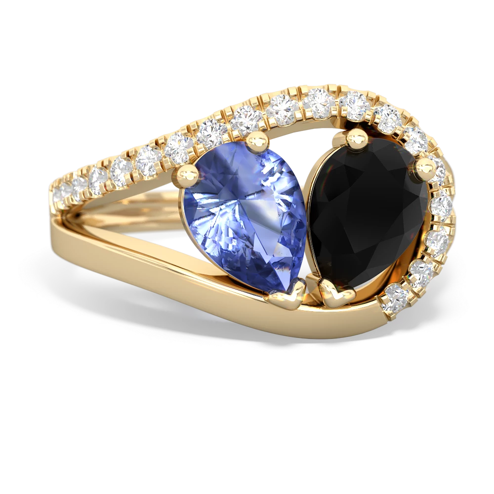 Tanzanite Nestled Heart Keepsake 14K Yellow Gold ring R5650