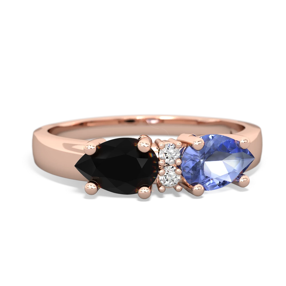 Tanzanite Pear Bowtie 14K Rose Gold ring R0865