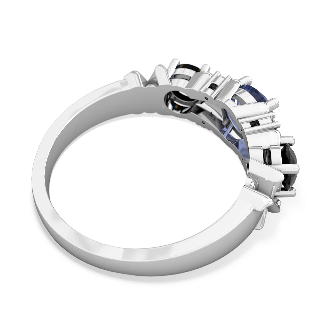 Tanzanite Hugs And Kisses 14K White Gold ring R5016