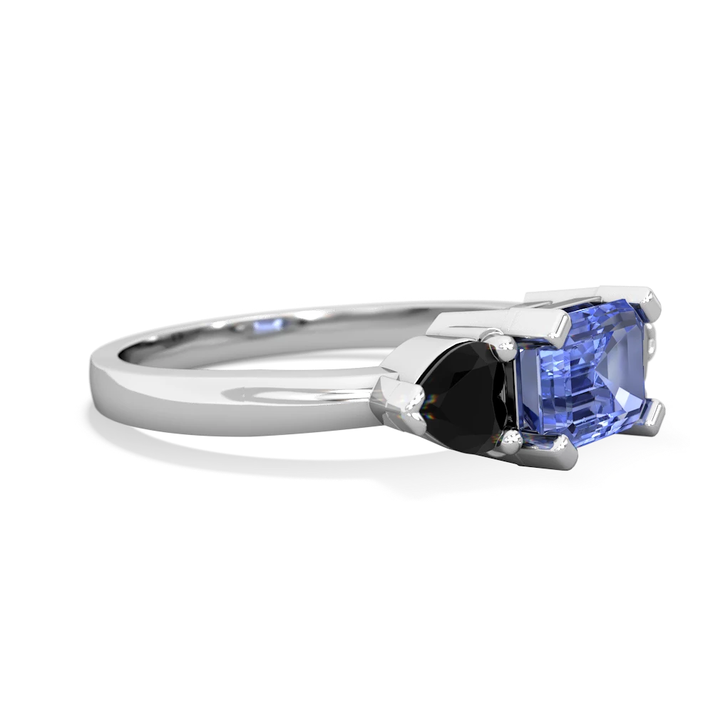 Tanzanite Three Stone 14K White Gold ring R5235