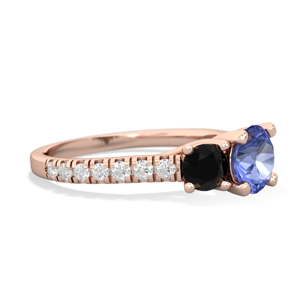 Tanzanite Pave Trellis 14K Rose Gold ring R5500