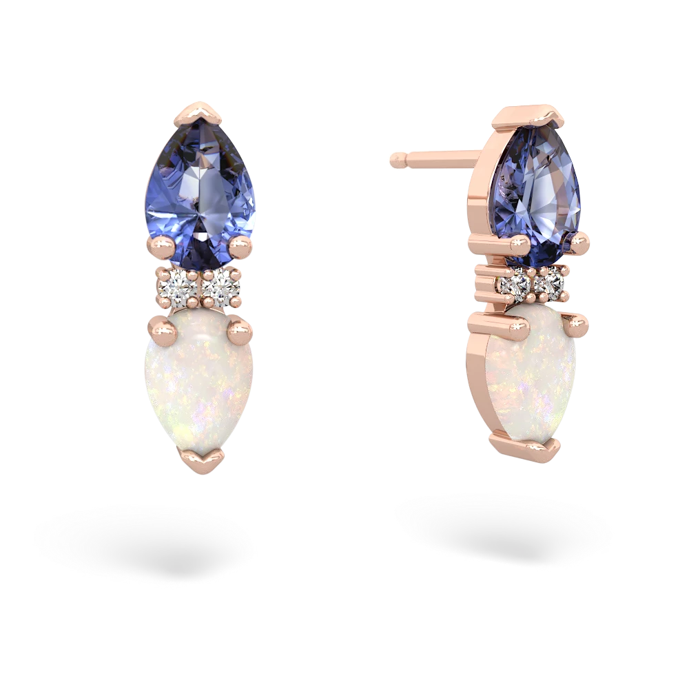 Tanzanite Bowtie Drop 14K Rose Gold earrings E0865