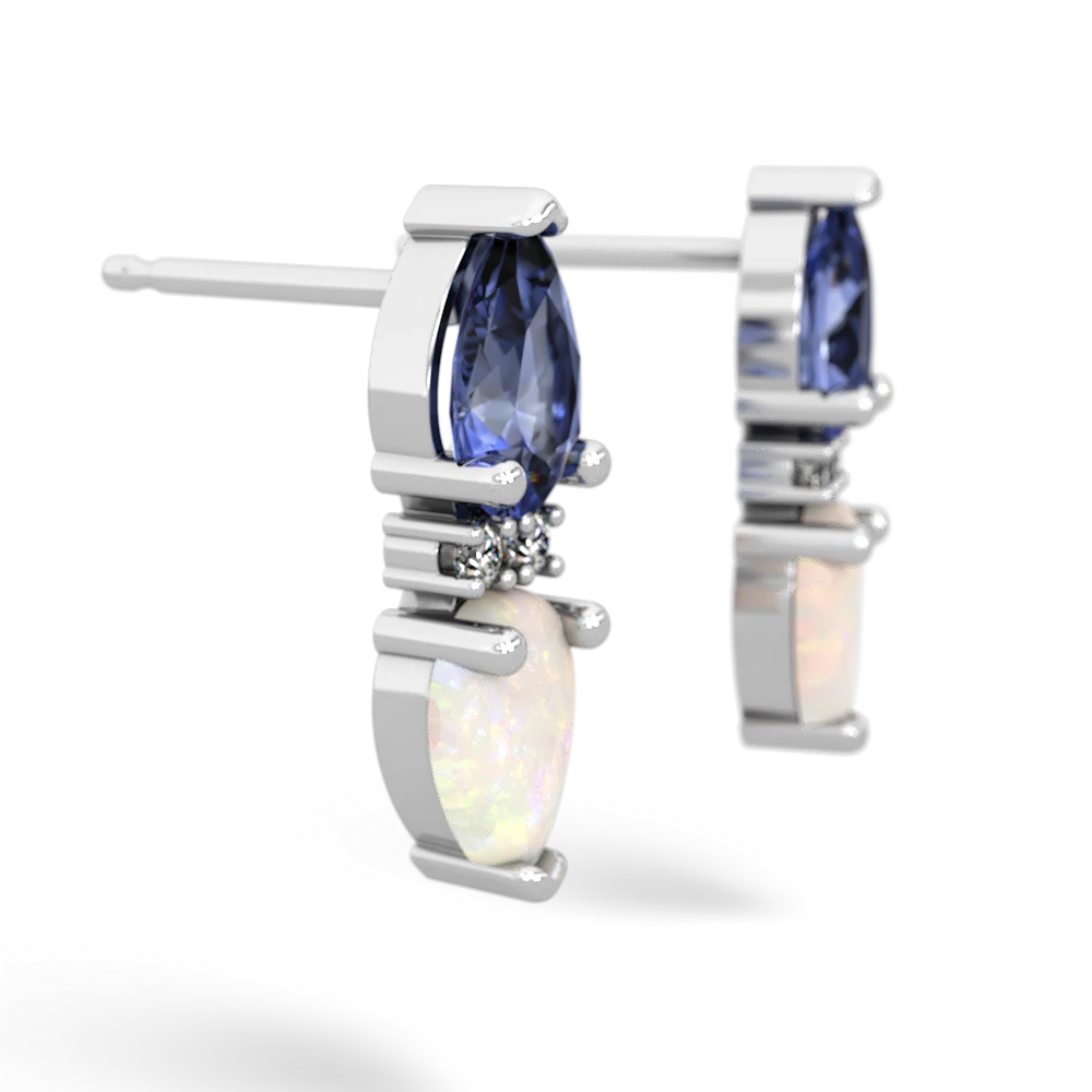 Tanzanite Bowtie Drop 14K White Gold earrings E0865