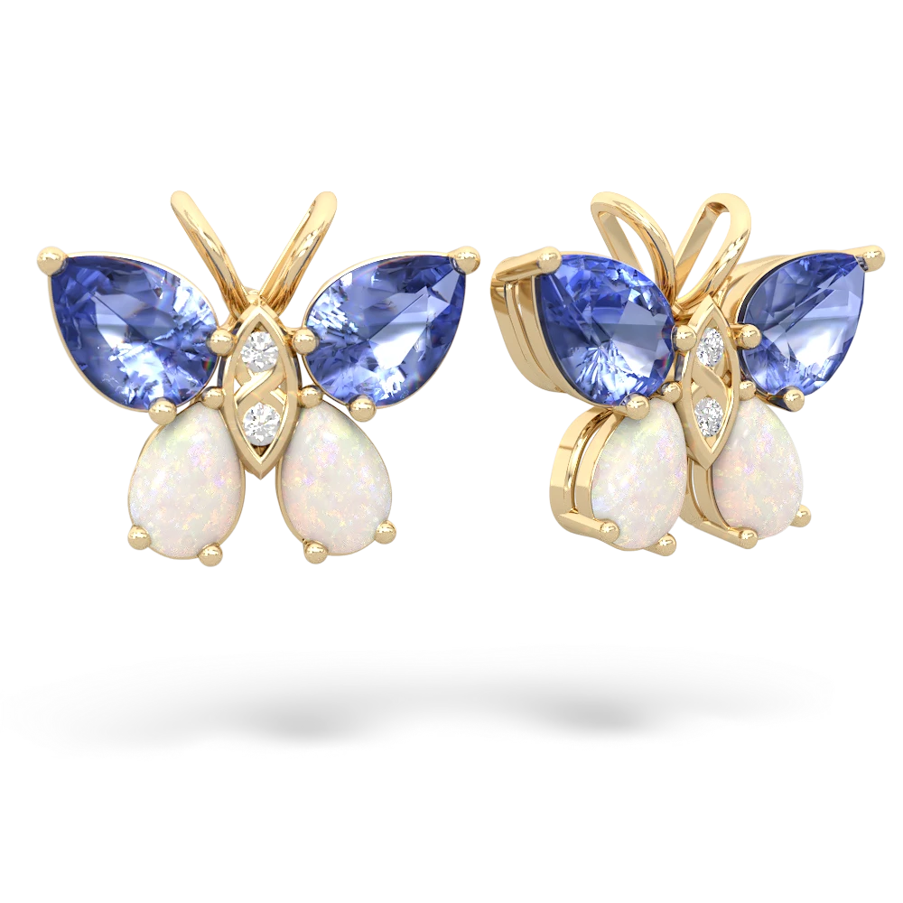 Tanzanite Butterfly 14K Yellow Gold earrings E2215