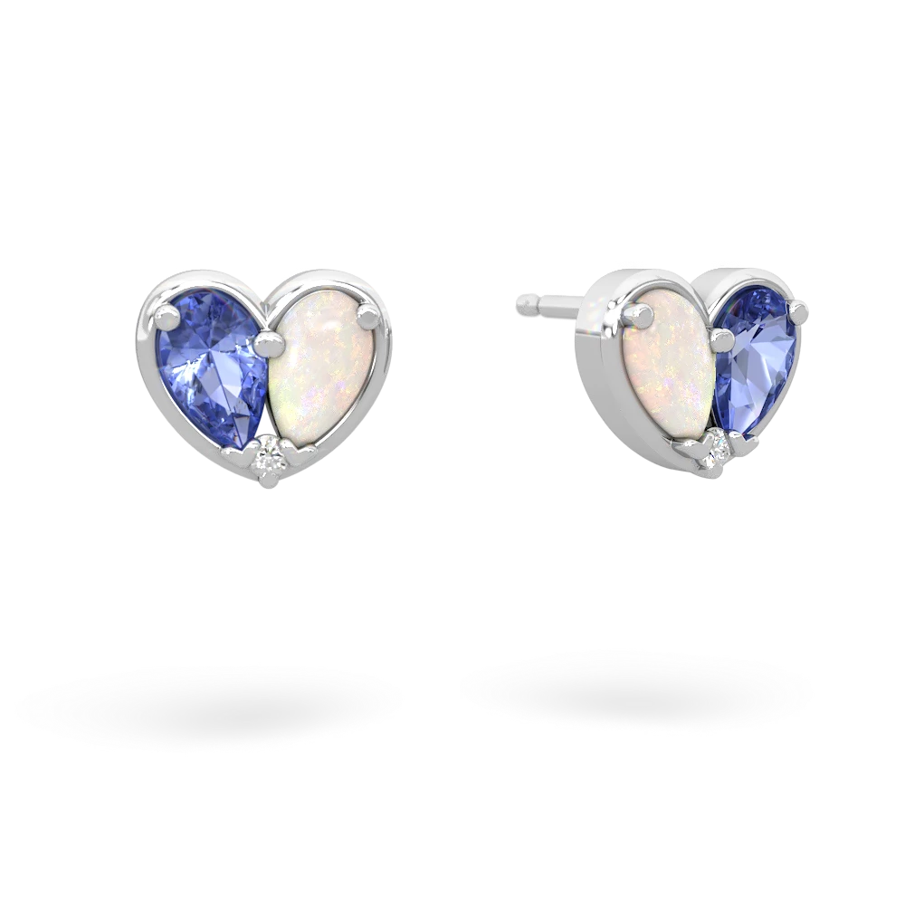 Tanzanite 'Our Heart' 14K White Gold earrings E5072