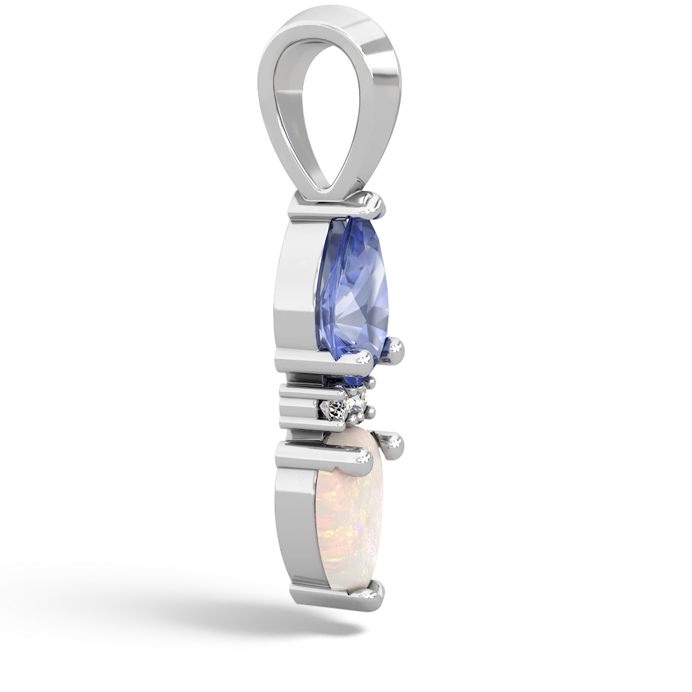 Tanzanite Bowtie Drop 14K White Gold pendant P0865