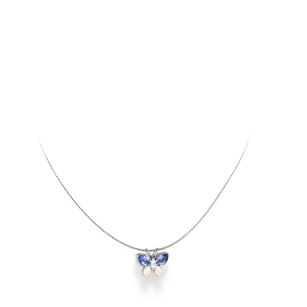 Tanzanite Butterfly 14K White Gold pendant P2215