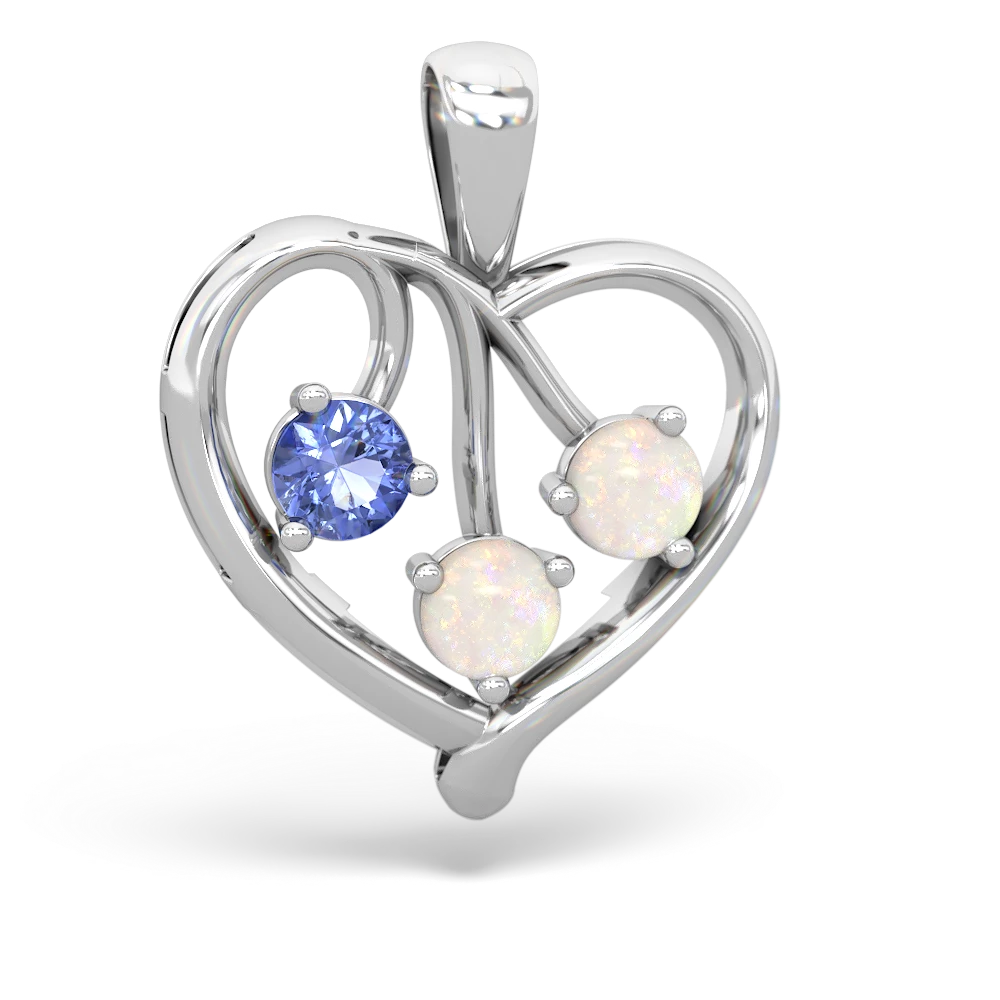 Tanzanite Glowing Heart 14K White Gold pendant P2233