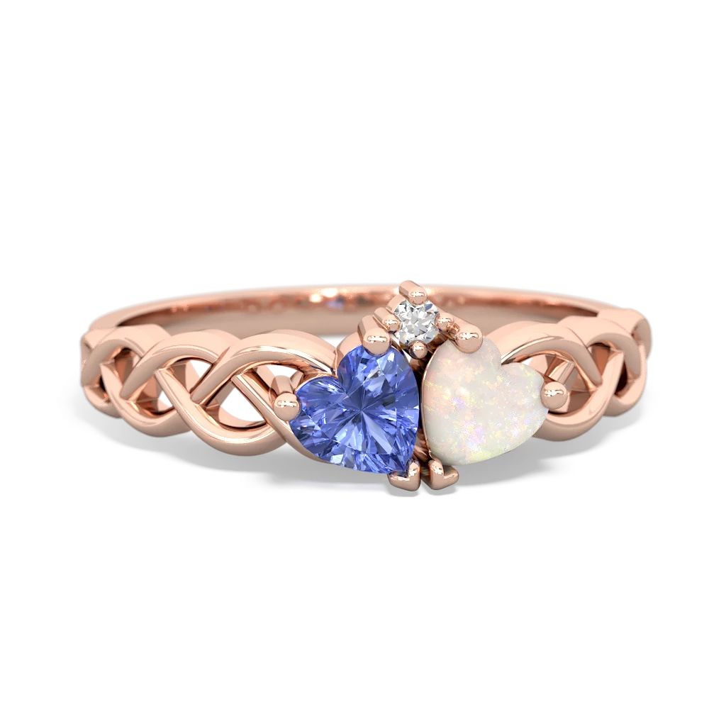 Tanzanite Heart To Heart Braid 14K Rose Gold ring R5870